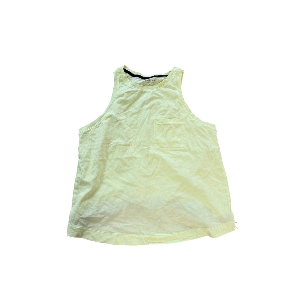 Athleta‎ Women Small Lime Green High Neck Pocket Tank Top Drawstring Hem Active